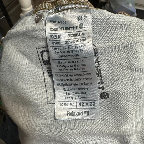 Carhartt Relaxed Fit Light Wash Blue Jeans 42X32 Work Casual Wear - Picture 6 of 6